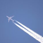 Aircraft flying high in sky