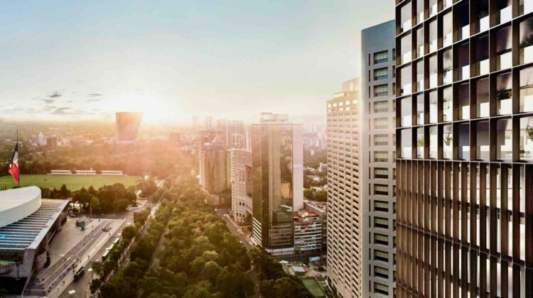 Park Hyatt Mexico City and view over the city center