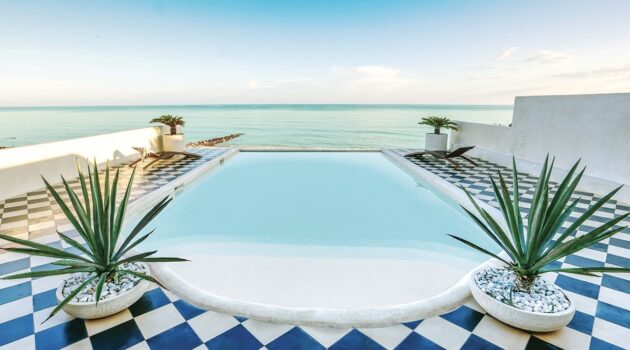 Fideicomiso house with pool overlooking beach Photo Scott Coe Yucatan Magazine